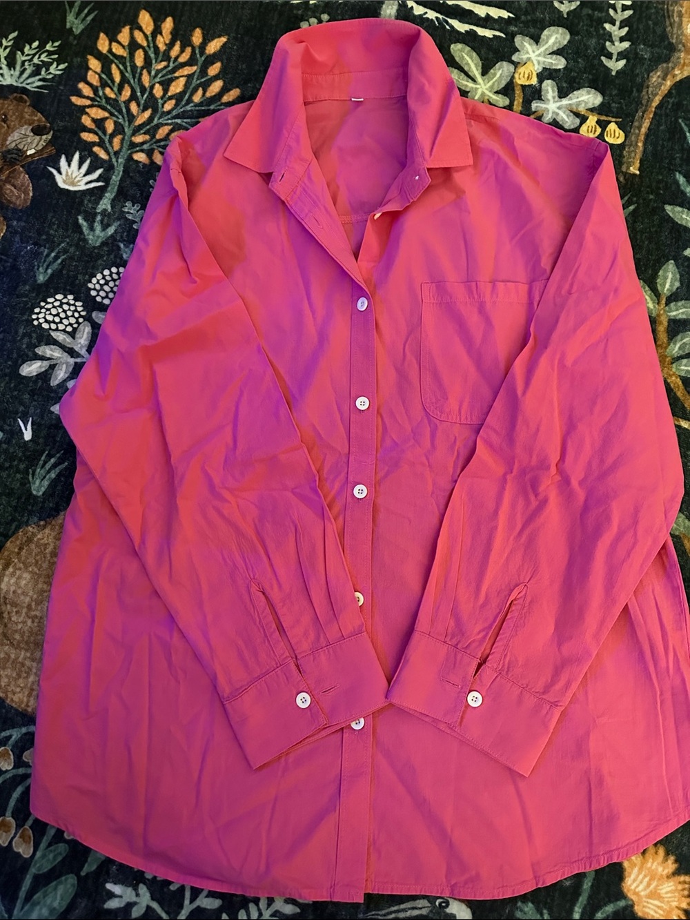 Women's Pink Button-Up Blouse
